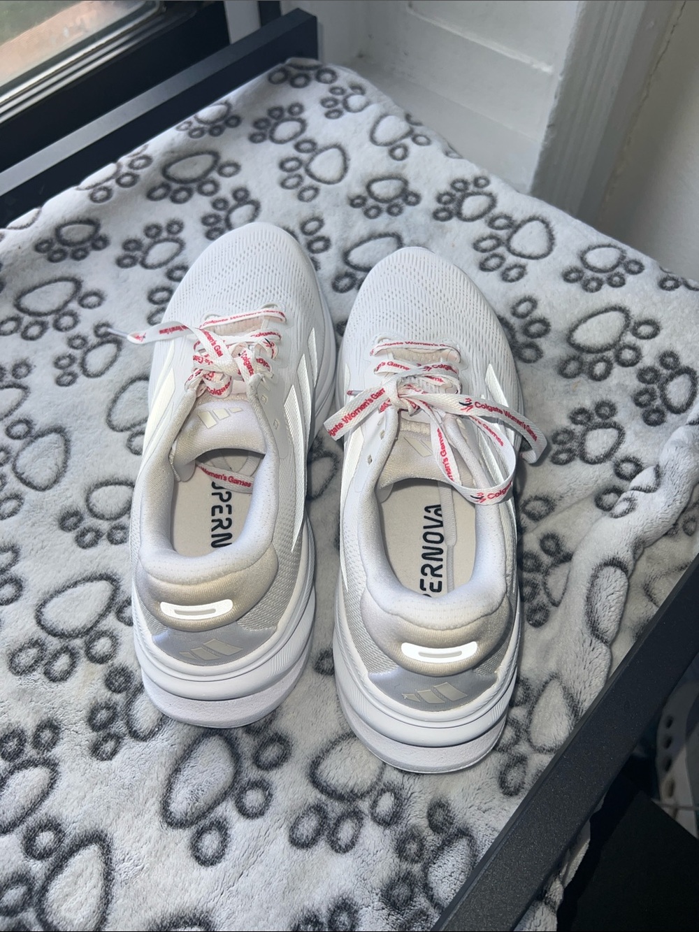 adidas Women’s Light Gray & White Athletic Running Shoes - Picture 3 of 4